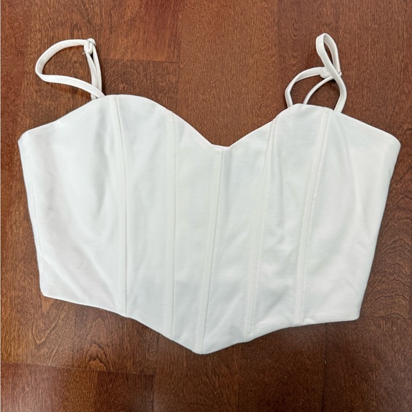 Radiating Romance White Sleeveless Cropped Bustier Top - Picture 6 of 9